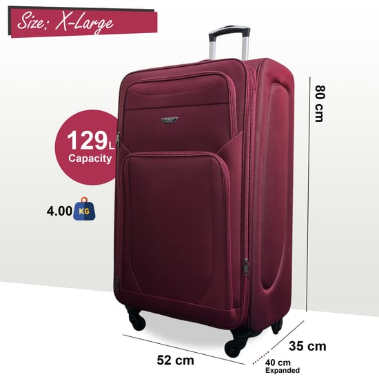 Soft Shell Lightweight Nylon Extra Large 4 Wheels Travel Suitcase - Image 2