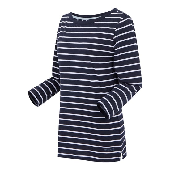 Regatta Dames/Dames Baylette II Gestreept T-shirt (Marine, Wit) - Image 3
