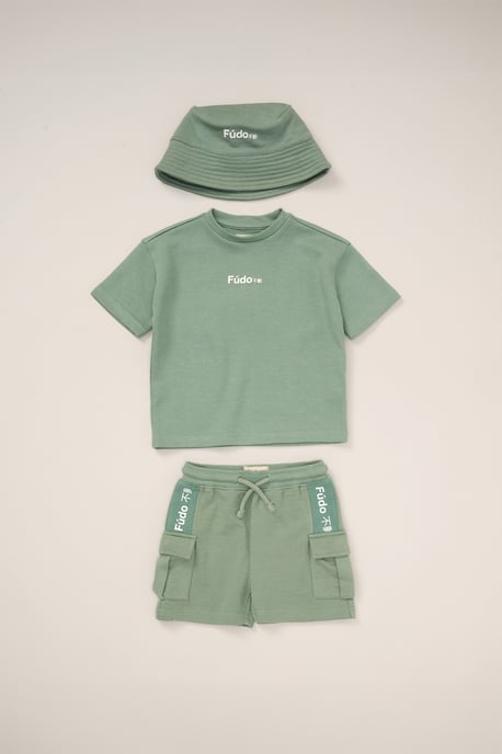 T-Shirt, Shorts and Bucket Hat Outfit Set - Image 1