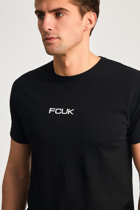 Black Cotton Fcuk Short Sleeve T-Shirt And Short Set - Image 4