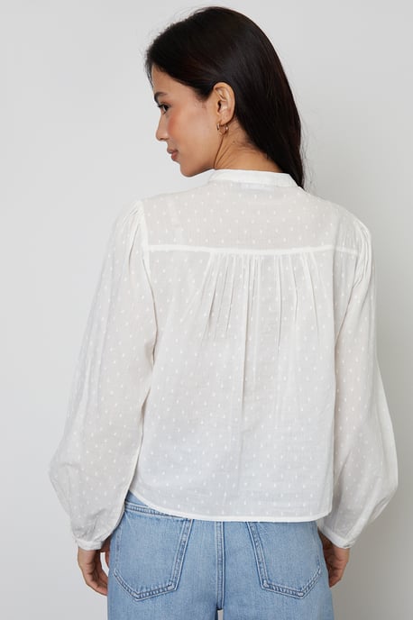 Cream Lace Detail Boho Blouse - Image 2