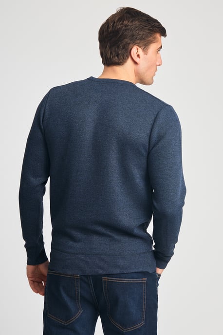 Teal Textured Knit Crew Neck Jumper - Image 2