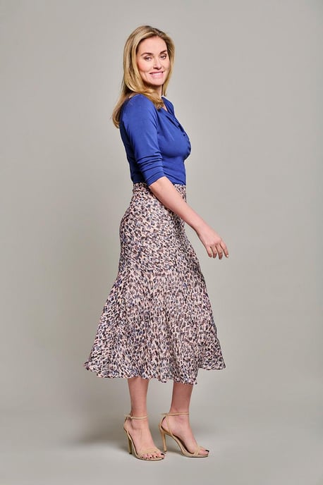Cassie Print Rok Pink/kobalt - Image 2
