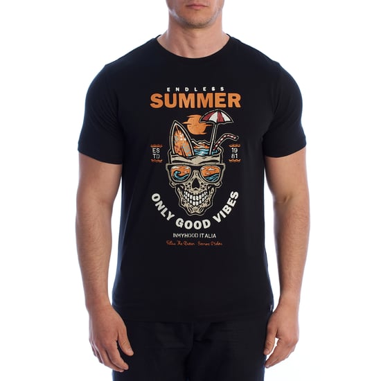 Herrkortärmad grafisk bomulls-T-shirt HS24MTS20-B - Image 1