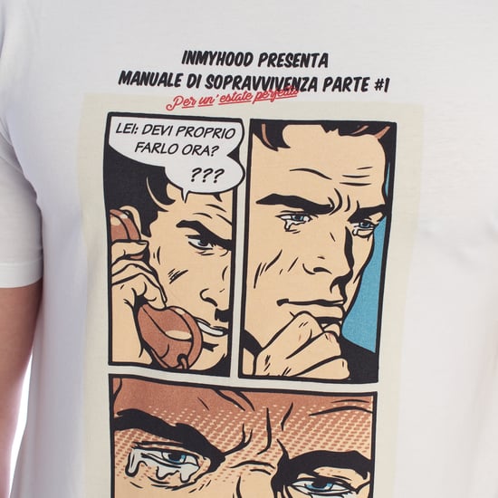Heren T-shirt met korte mouwen van katoen met comicprint HS24MTS21-A - Image 2