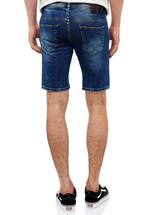 Destroyed Jeans Short Slim Fit "NAVITO" Donkerblauw Gebruikt - Image 4