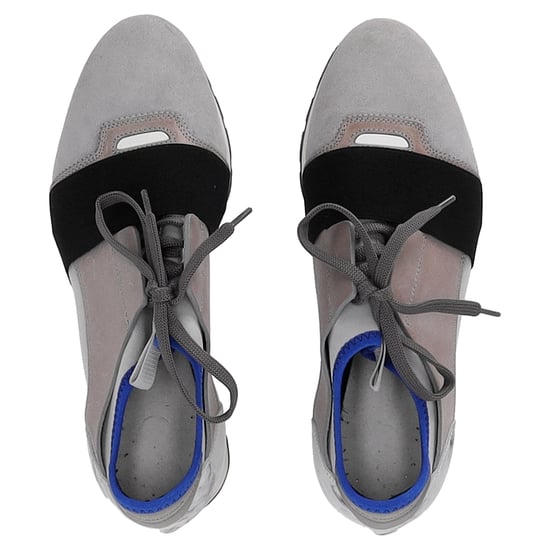Balenciaga Race Runner Marble Sneakers in Grijs Suède - Image 4