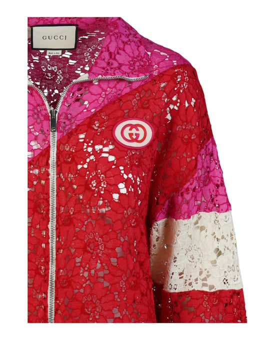 Gucci Blommig Spets Träningsjacka - Image 3