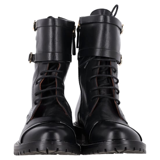 Malone Souliers Combat Boots in Black Leather - Image 2