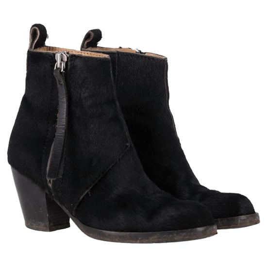 Acne Studios Rits Enkelboots in Zwart Ponyhaar - Image 4