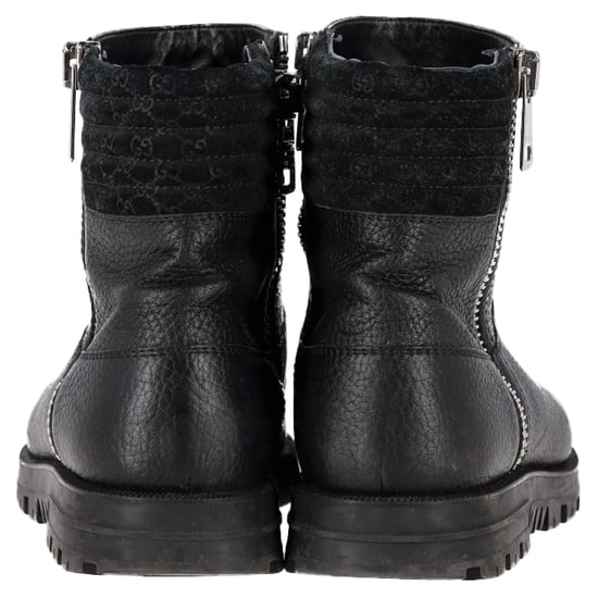 Gucci Micro GG Zipped Ankle Boots in Black Leather - Image 5
