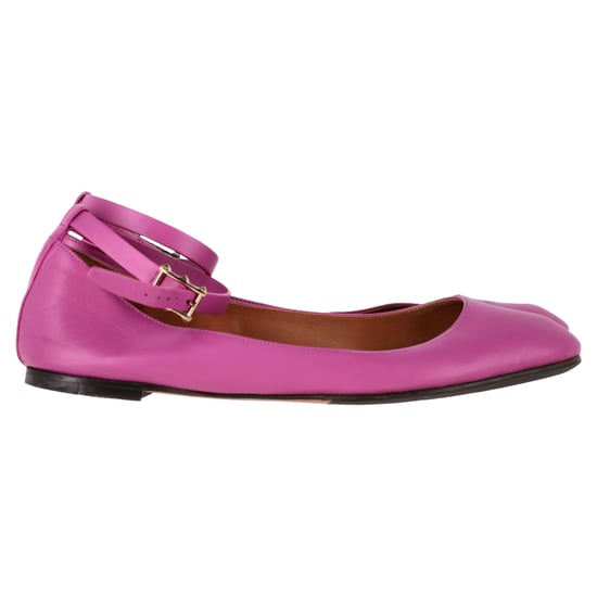 Valentino Garavani Tan-Go Ankle-Strap Ballerina Flats in Pink Leather - Image 1
