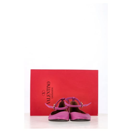 Valentino Garavani Tan-Go Ankle-Strap Ballerina Flats in Pink Leather - Image 2