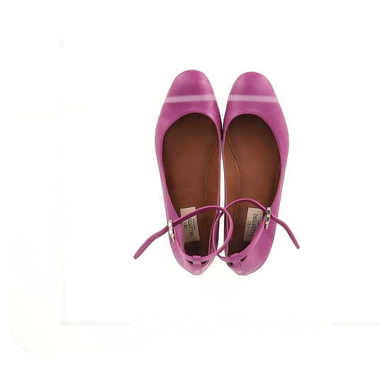 Valentino Garavani Tan-Go Ankle-Strap Ballerina Flats in Pink Leather - Image 6