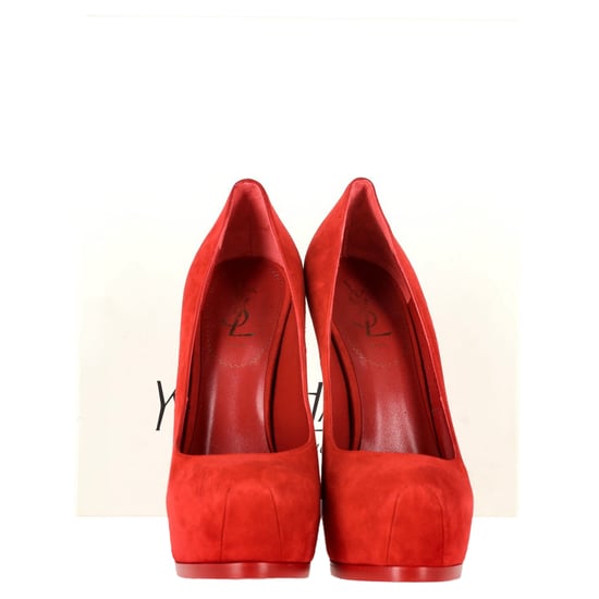 Saint Laurent Tribtoo Pumps in Red Suede - Image 2