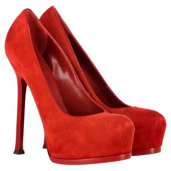 Saint Laurent Tribtoo Pumps in Red Suede - Image 5