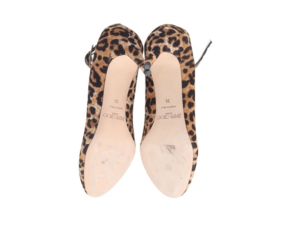 Jimmy Choo Helena 65 Leopard Print Pumps in Calf Hair Leather - Image 6