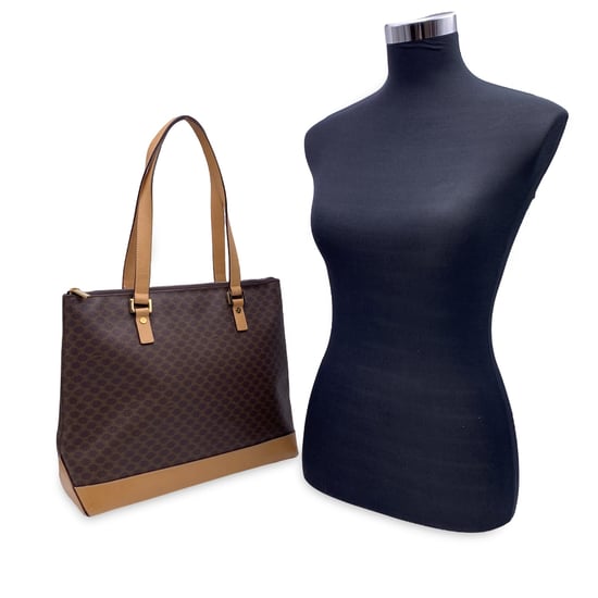 Celine Vintage Cloth Tote Bag Macadam - Image 2
