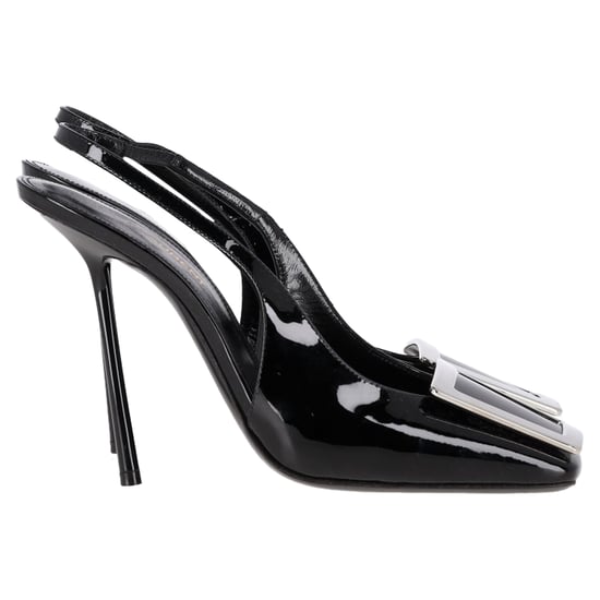 Saint Laurent Pablo Slingback Pumps in Black Leather - Image 1