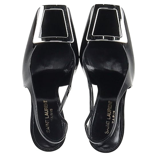 Saint Laurent Pablo Slingback Pumps in Black Leather - Image 3