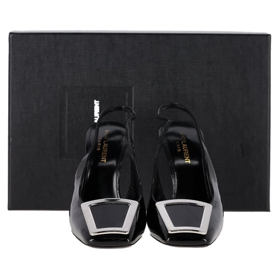 Saint Laurent Pablo Slingback Pumps in Black Leather - Image 6