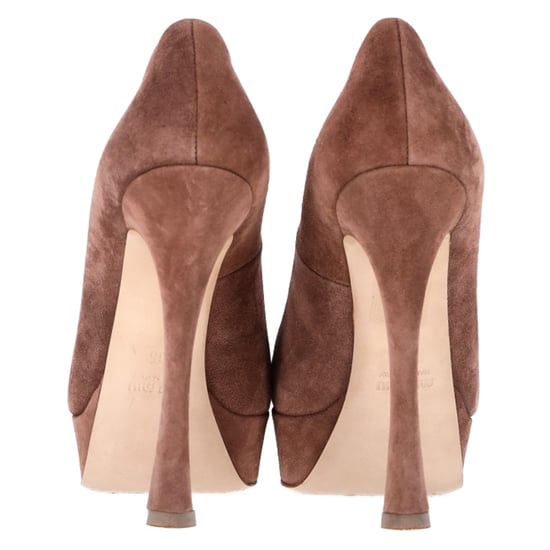 Miu Miu Platform Pumps in Brown Suede - Image 5