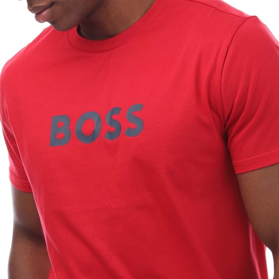 Men's Boss Regular-Fit T-Shirt in Red - Image 2