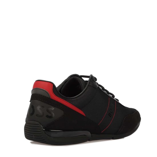 Men's Boss Saturn Low Trainers in Black - Image 3