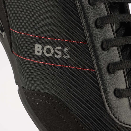 Men's Boss Saturn Low Trainers in Black - Image 5