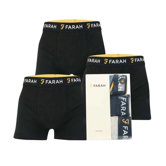 Farah Heren Saginaw Boxershorts (Set van 3) (Zwart) - Image 2