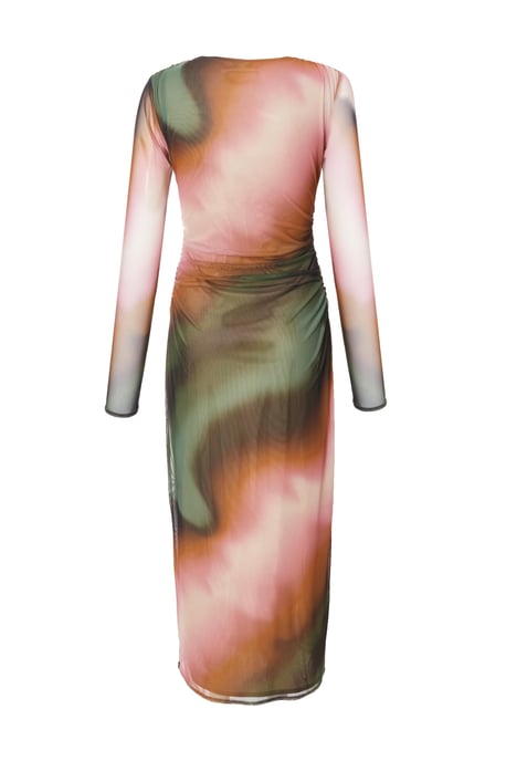 Mesh Marble Print Midaxi Dress - Image 5