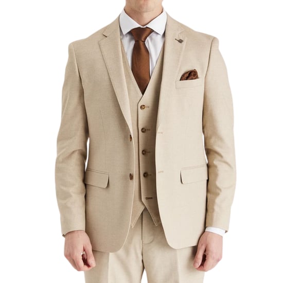 Men's Beige Lightweight Summer Single-Breasted Blazer - Image 2