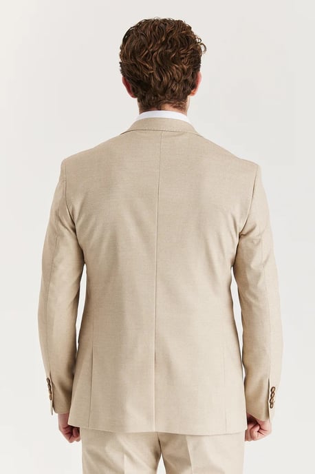 Men's Beige Lightweight Summer Single-Breasted Blazer - Image 3