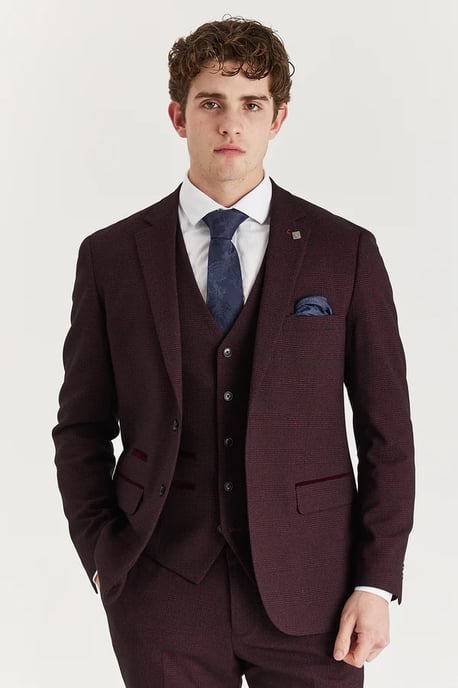 Heren wijnpakblazer Prince of Wales formeel blazer - Image 1