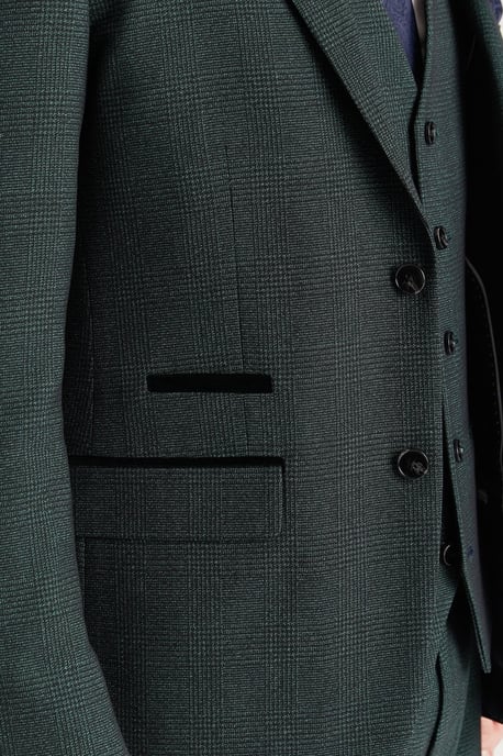 Men's Green Suit Blazer Prince Of Wales Formal Blazer - Image 4