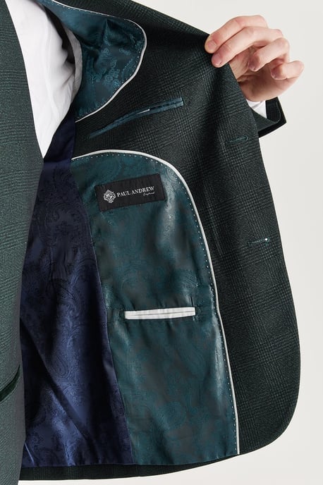 Men's Green Suit Blazer Prince Of Wales Formal Blazer - Image 5