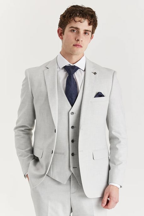 Men's Silver Lightweight Summer Single-Breasted Blazer - Image 1