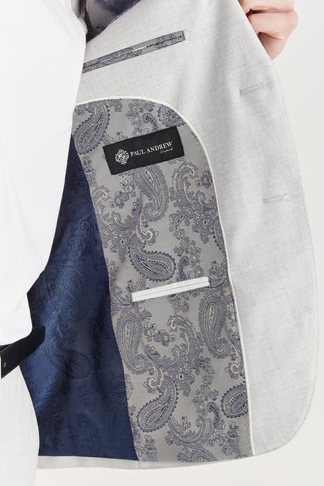 Men's Silver Lightweight Summer Single-Breasted Blazer - Image 4