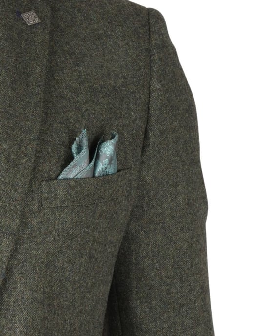 Heren olijfgroene wolmix tweed formele blazer - Image 5