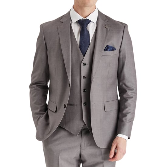 Men’s Grey Tailored Suit Blazer Formal Jacket - Image 2