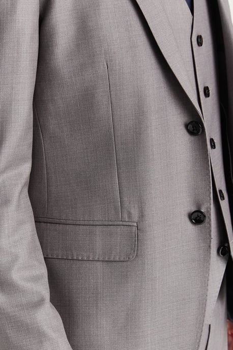 Men’s Grey Tailored Suit Blazer Formal Jacket - Image 3