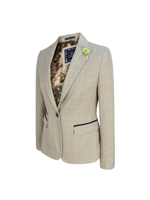 Dames Tweed Herringbone Cream Jas Peaky Blinders - Image 2