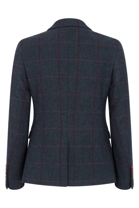 Women's Navy Tweed Tailored Fit Formal Blazer - Image 4