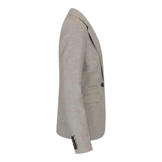 Beige tweed getailleerde wolmix blazer voor dames - Image 4