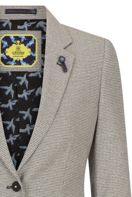 Beige tweed getailleerde wolmix blazer voor dames - Image 6