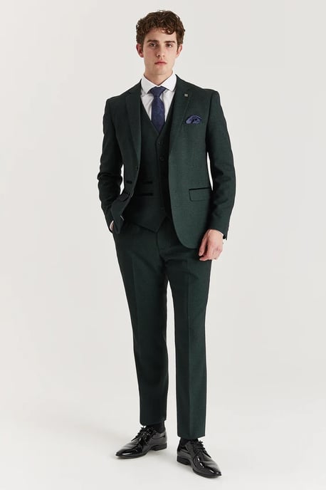 Men's Green Suit Trouser Prince Of Wales Formal Trouser - Image 2