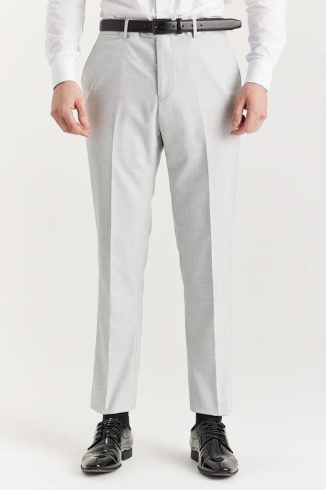 Men's Silver Lightweight Summer Wedding Party Trouser - Image 1