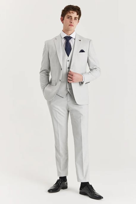 Men's Silver Lightweight Summer Wedding Party Trouser - Image 2