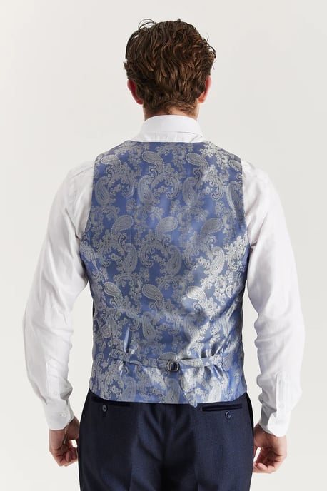 Heren marineblauw kostuumvest Prince of Wales formeel vest - Image 2