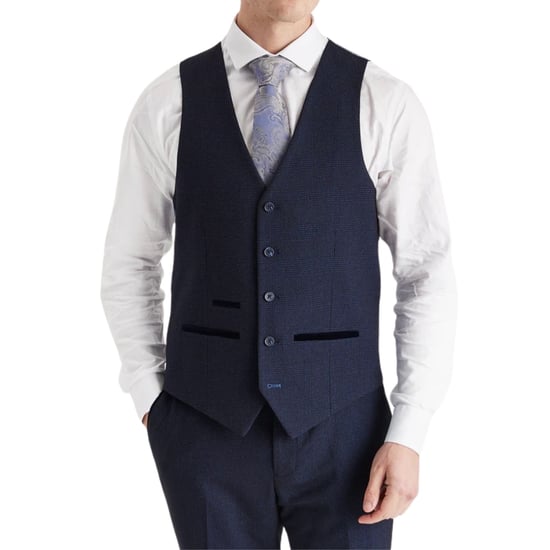 Heren marineblauw kostuumvest Prince of Wales formeel vest - Image 3
